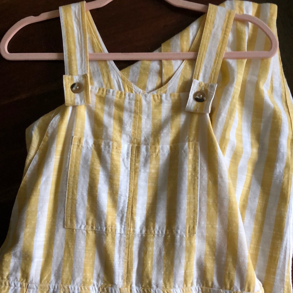 urban outfitters yellow striped overalls